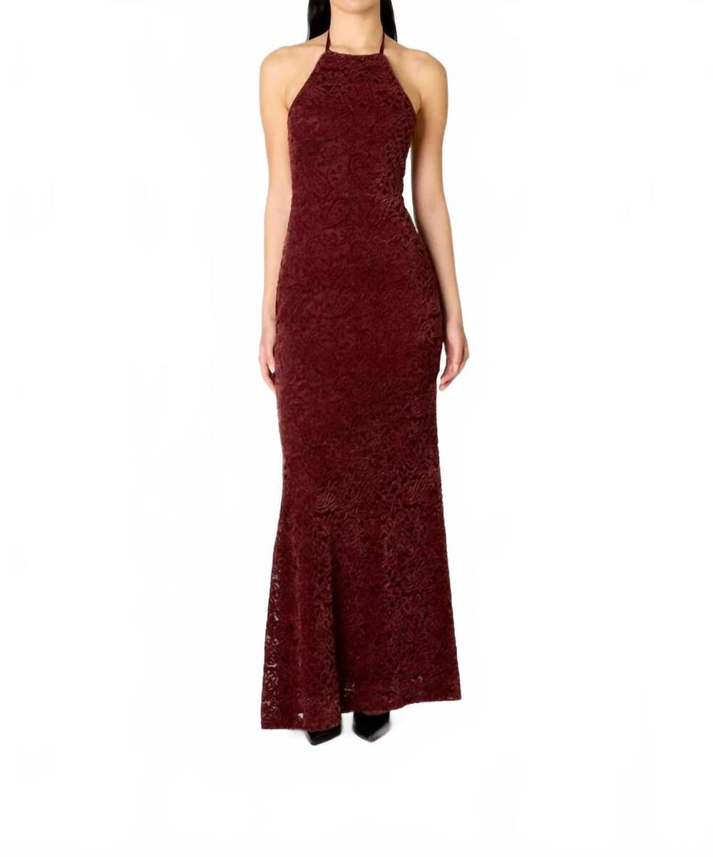 NEW NIA aurelia halter maxi dress in cocoa